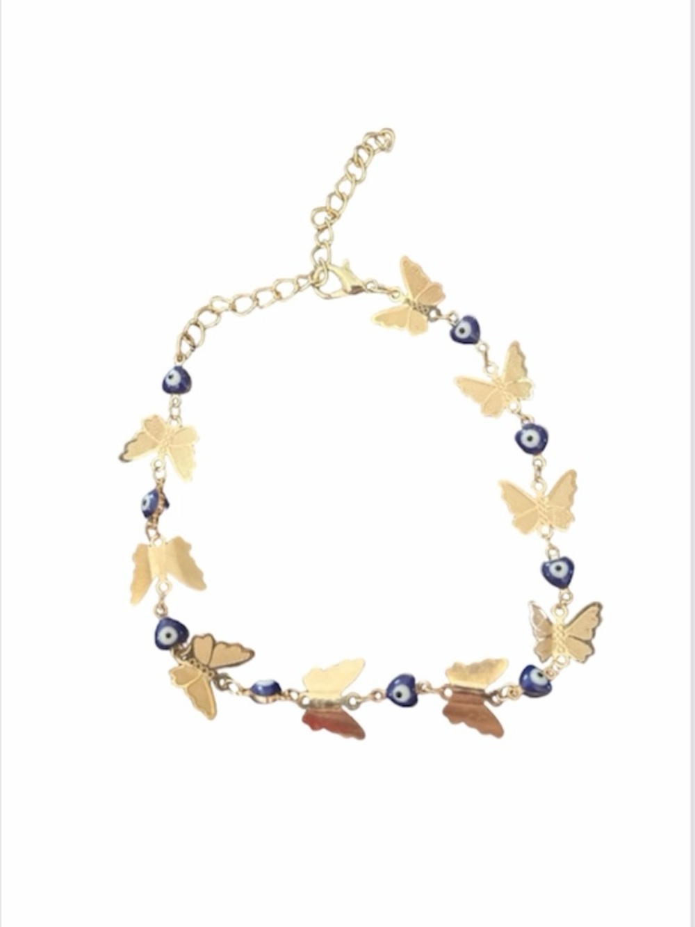 Evil Eye Butterfly gold tone bracelet